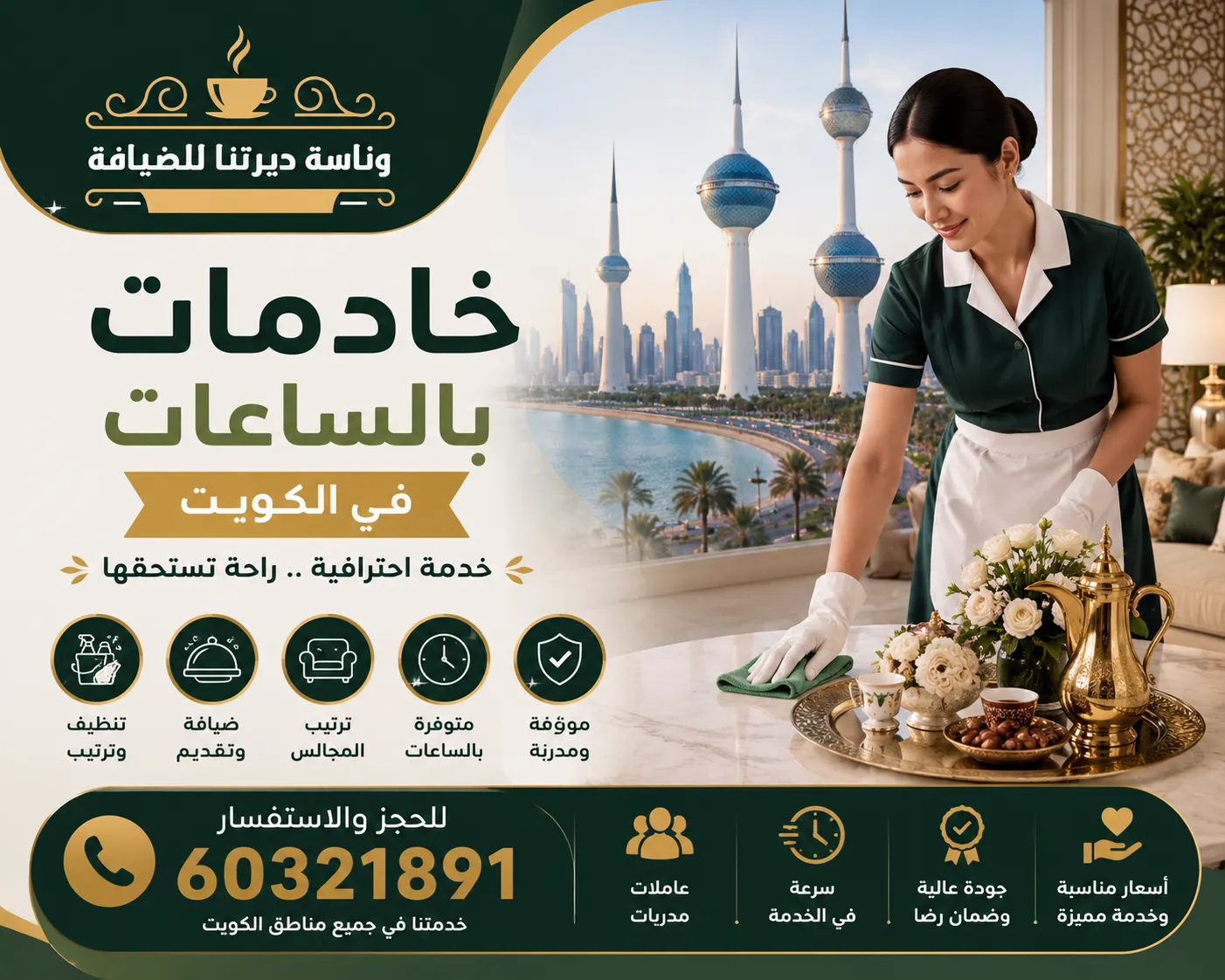 خادمات بالساعات بالكويت